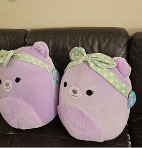 Squishmallows 16" Plush bundle,  2 Nwt Silvy purple bears